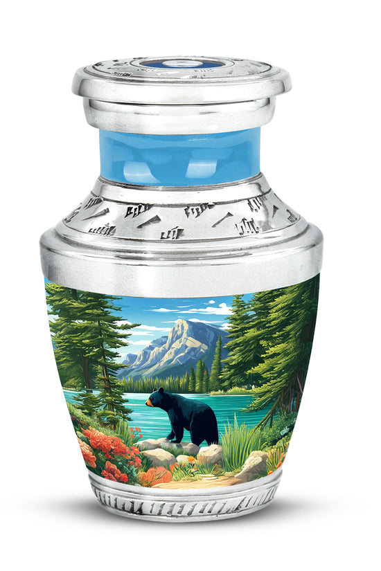 Resplendent Blue Bear Cremation Urn for Ashes - 10-inch, 200 cu in - Yatskia