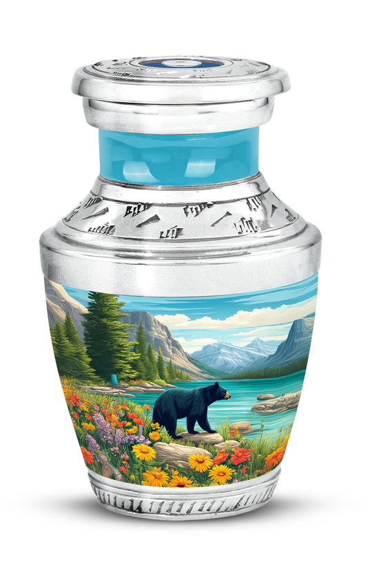 Distinguished Teal Bear Cremation Urn for Ashes - 10-inch, 200 cu in - Yatskia