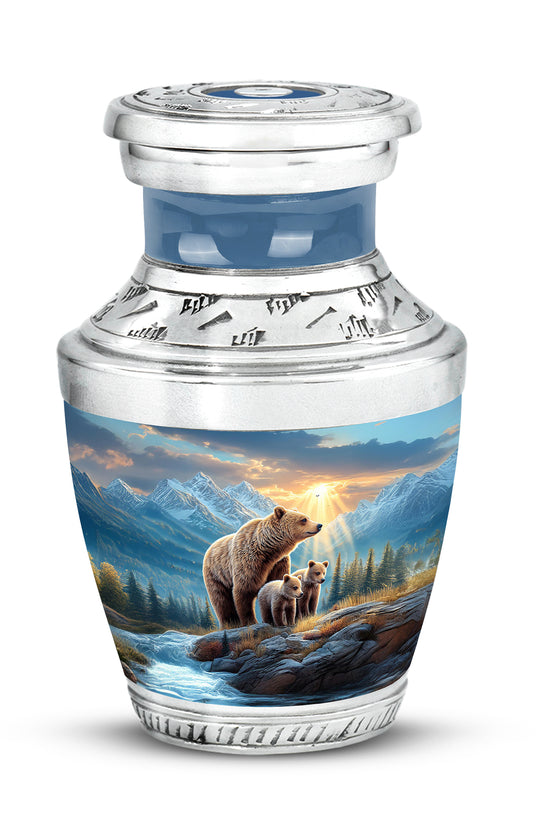 Harmonious Bear Cremation Urns for Human Ashes - Blue 10-inch - Yatskia