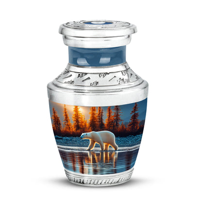Divine Blue Bear Cremation Urn for Ashes - 10-inch, 200 cu in - Yatskia