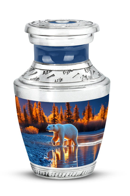 Blessed Bear Cremation Urns for Human Ashes - Blue 10-inch - Yatskia