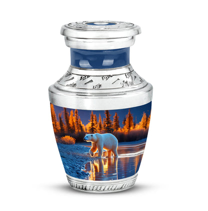 Blessed Bear Cremation Urns for Human Ashes - Blue 10-inch - Yatskia