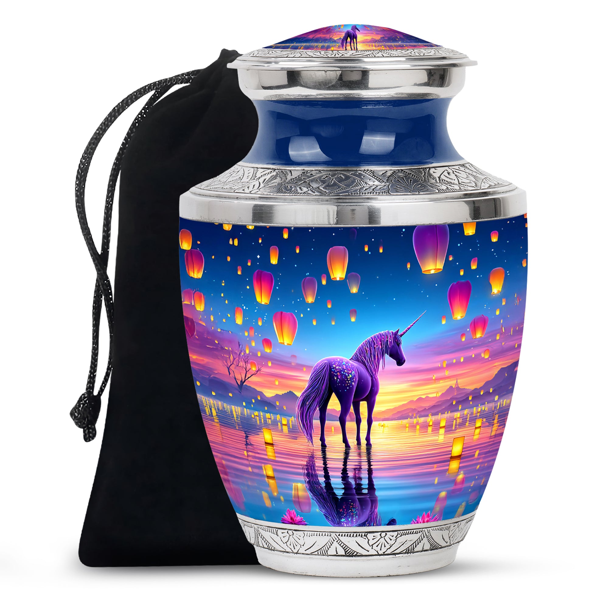 Sunset Unicorn Funeral Urn - Lantern Memorial Urn For Mother & Father