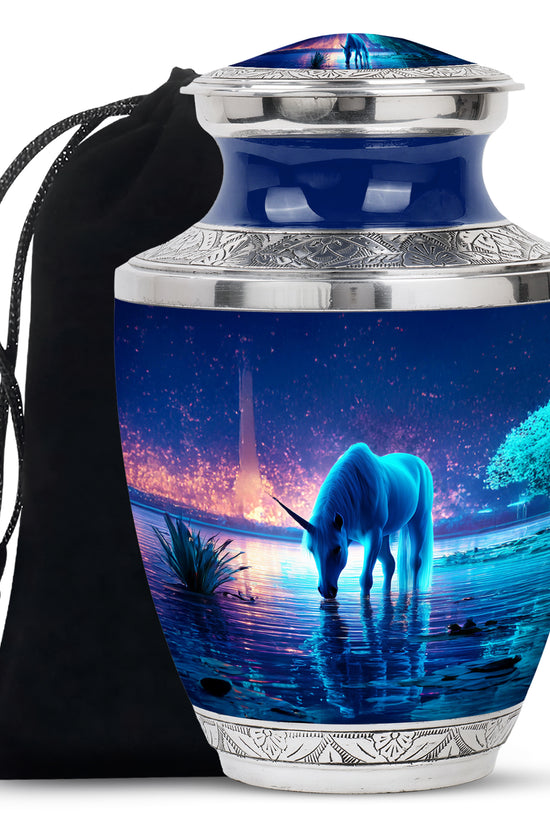 Unicorn Lake Memorial Urn - Cremation Urn For Male & Female