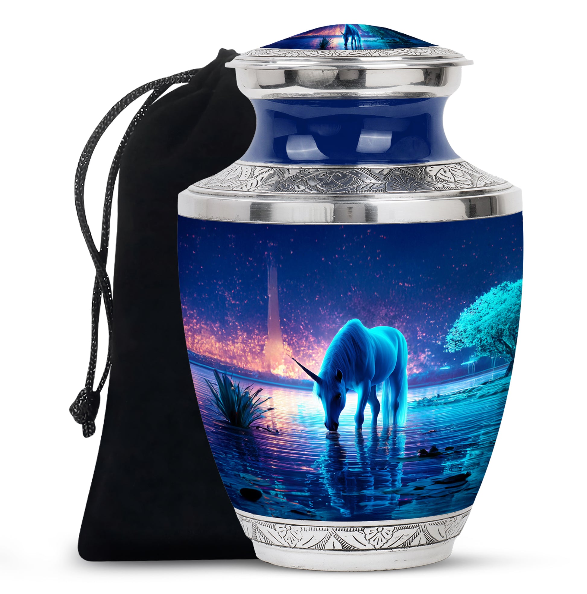 Unicorn Lake Memorial Urn - Cremation Urn For Male & Female