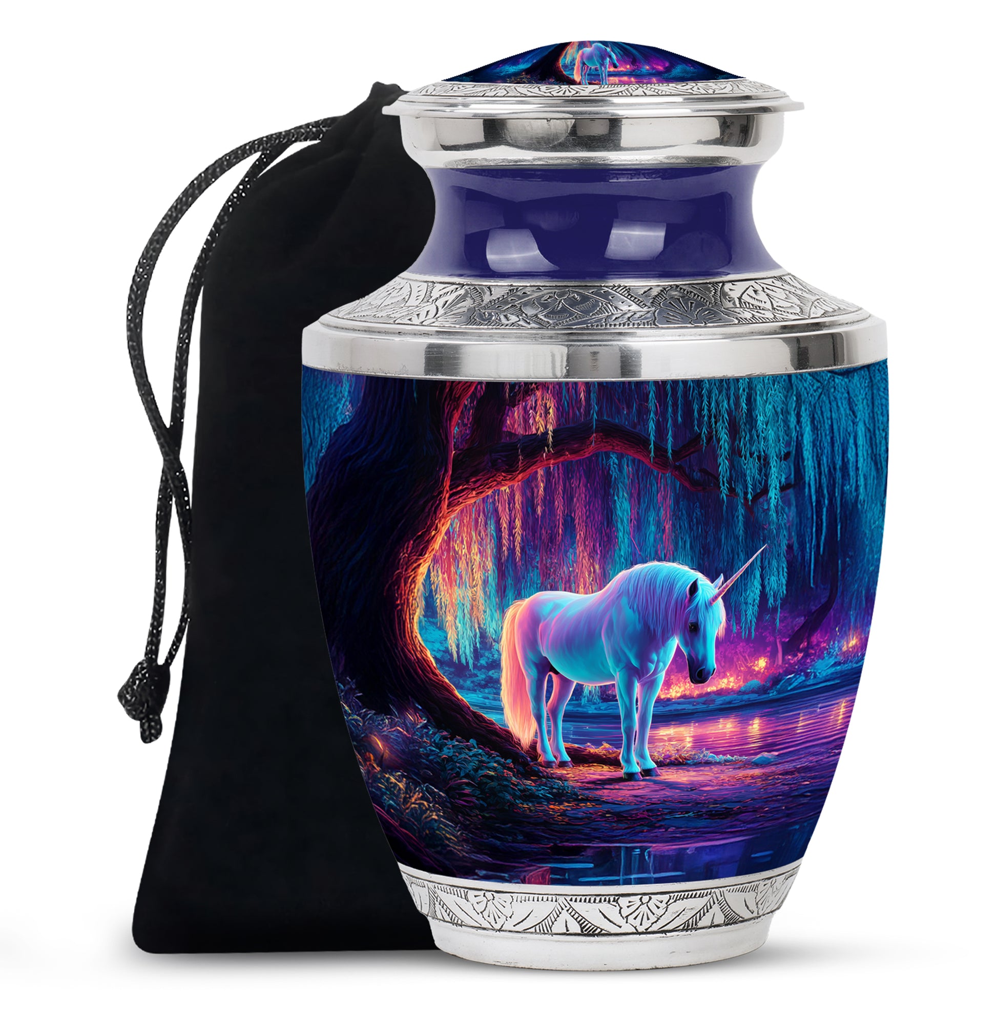 Neon Forest Unicorn Urn - Memorial Urn For Mother & Father
