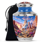 Beautiful Unicorn Theme Funeral Urn - Artistic Aluminium Cremation Urn For Ashes