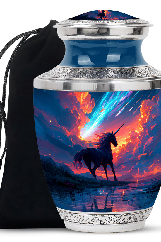 Artistic Unicorn Cremation Urn - Large Memorial Urn For Male & Female