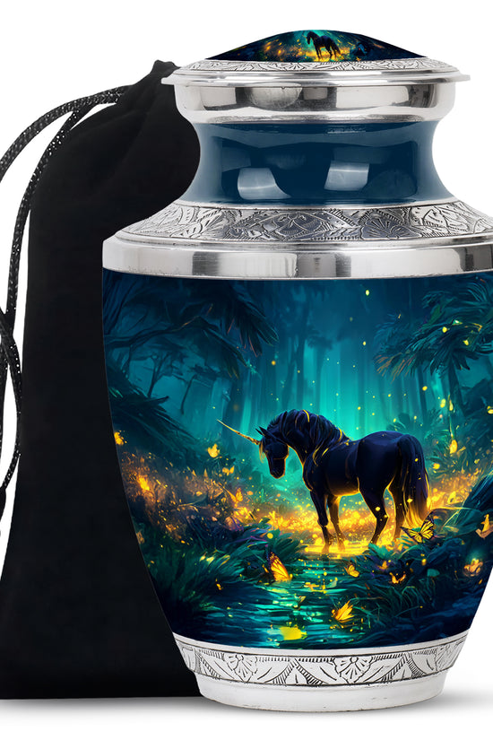 Unicorn Forest Cremation Urn - Decorative Urn For Human Ashes
