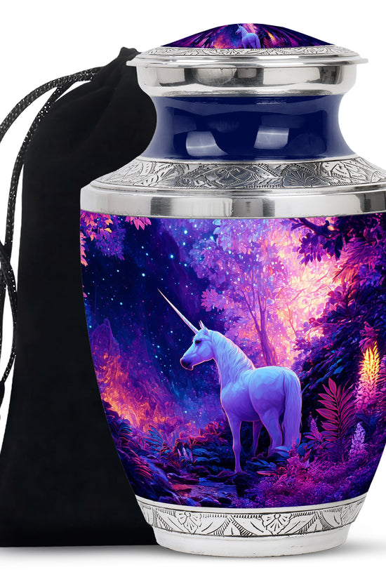 Magical Unicorn Memorial Urn - Forest Funeral Urn For Adult Ashes