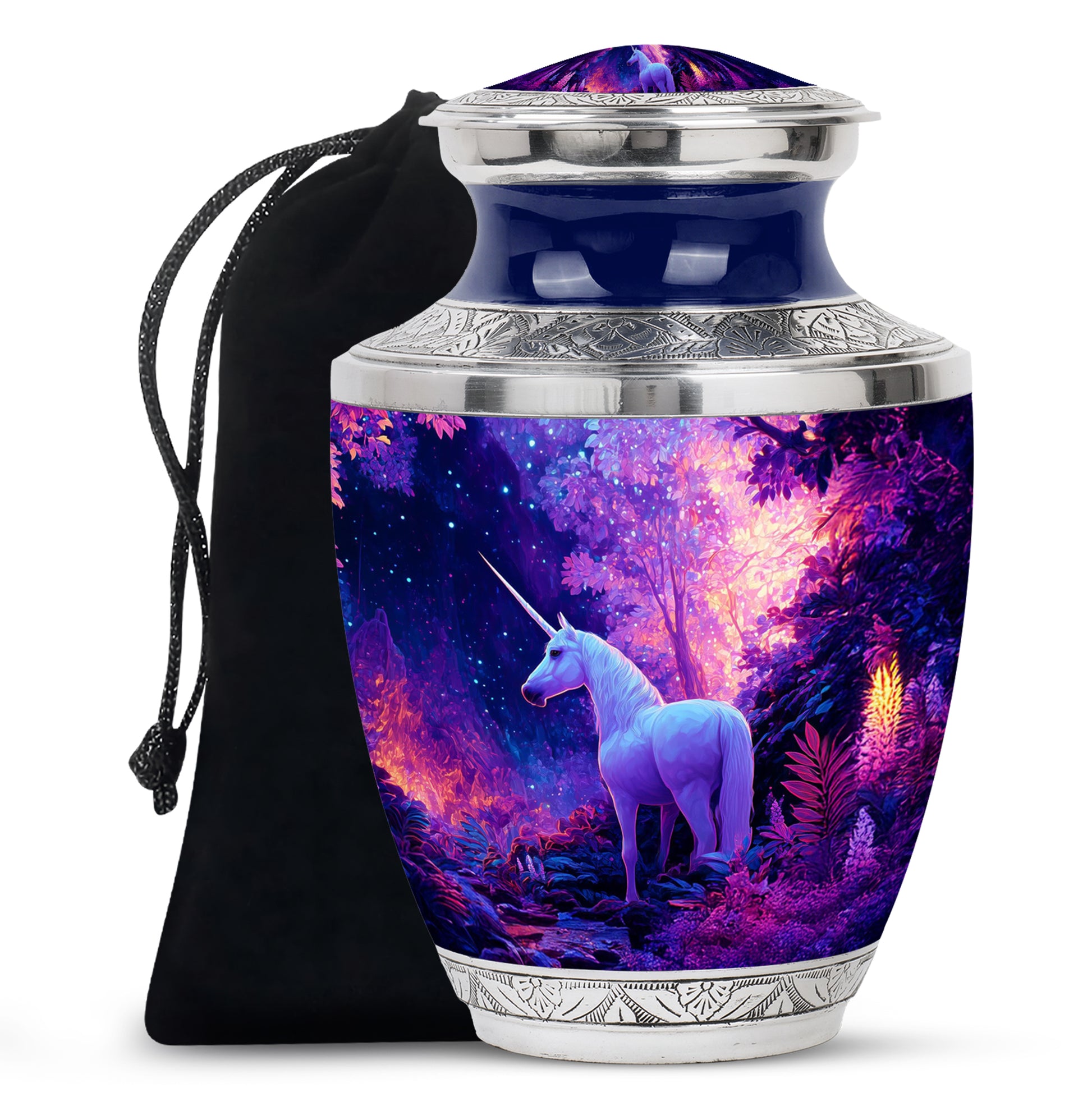 Magical Unicorn Memorial Urn - Forest Funeral Urn For Adult Ashes
