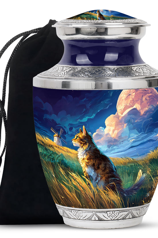 Cat Memorial Urn - Artistic Nature Funeral Urn For Pet Ashes