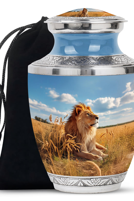 Unique Lion Memorial Urn - Nature Theme Funeral Urn For Ashes