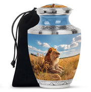 Unique Lion Memorial Urn - Nature Theme Funeral Urn For Ashes