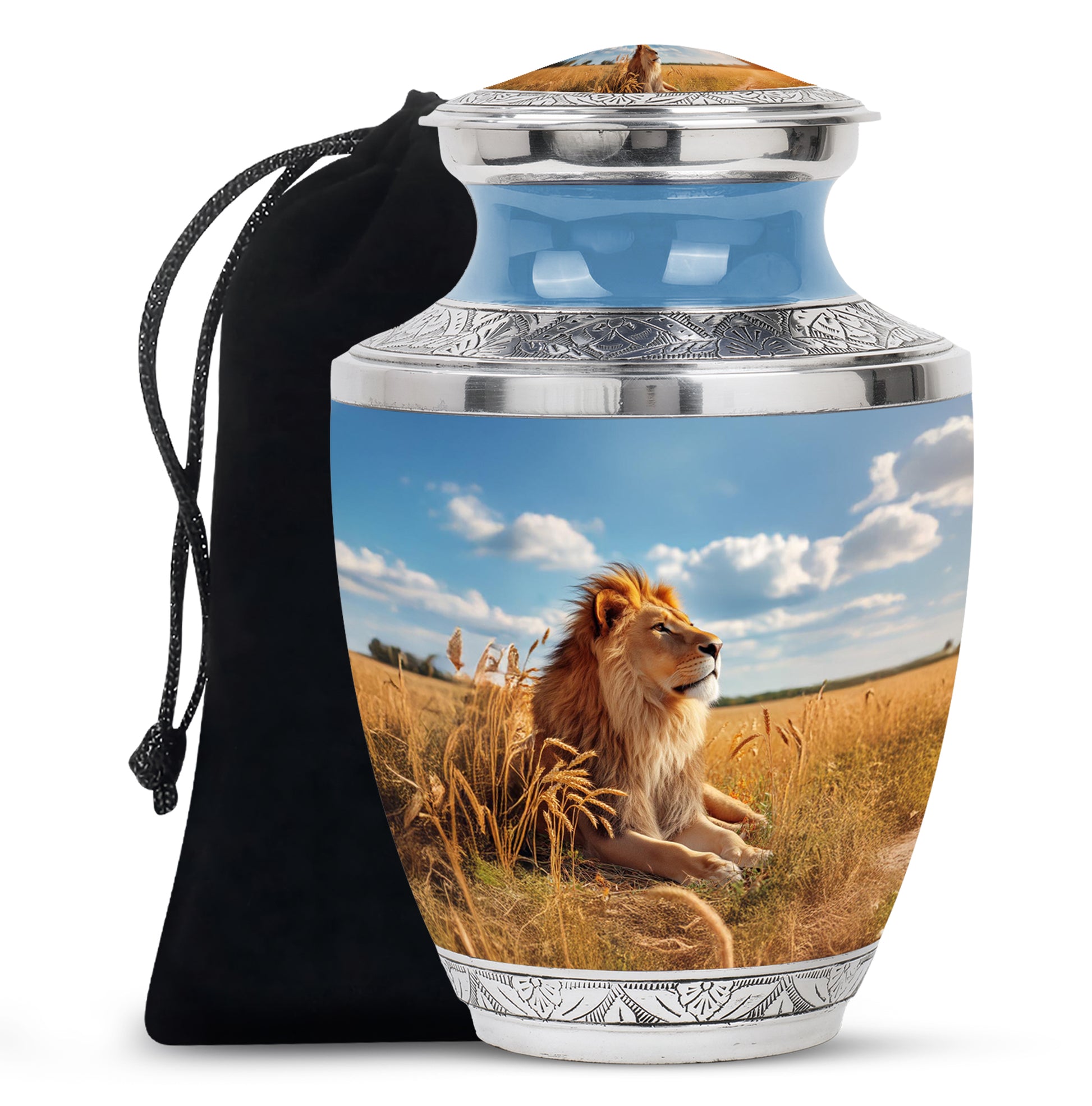 Unique Lion Memorial Urn - Nature Theme Funeral Urn For Ashes