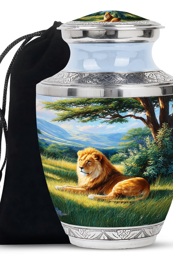 Mystic Lion Cremation Urn - Nature Valley Design Memorial Urn For Loved Ones