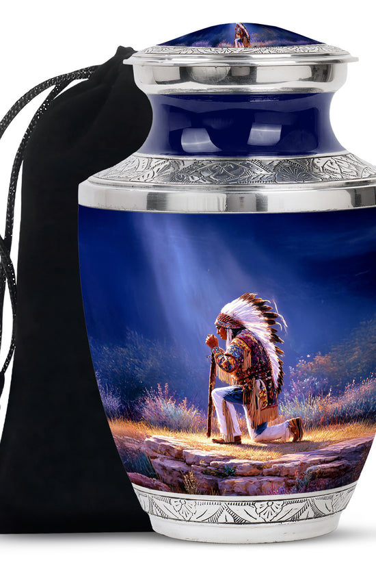 Native American Scenic Funeral Urn - Cremation Urn For Adult Ashes