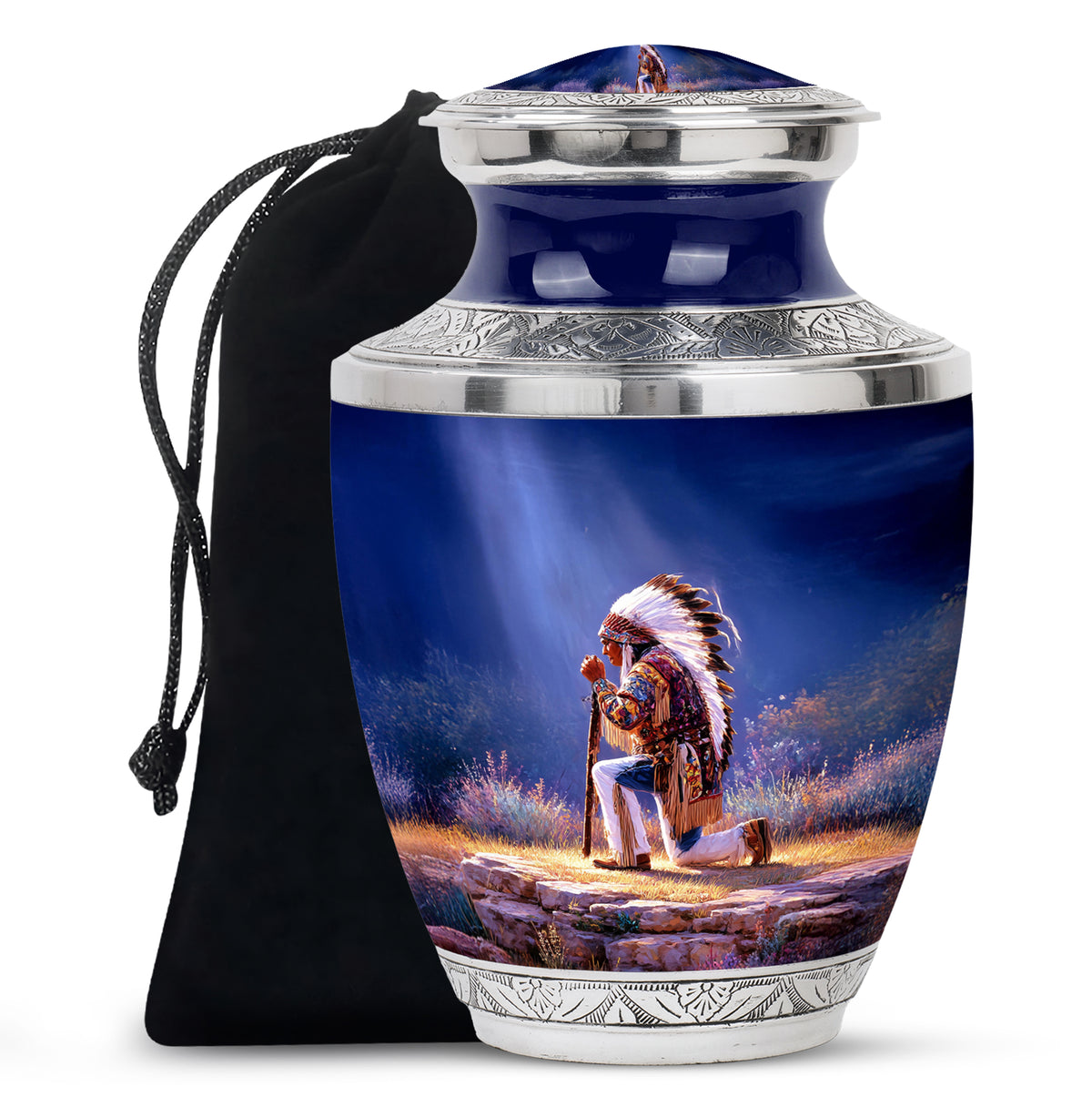 Native American Scenic Funeral Urn - Cremation Urn For Adult Ashes