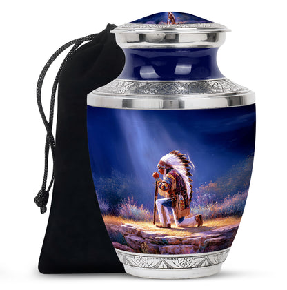 Native American Scenic Funeral Urn - Cremation Urn For Adult Ashes