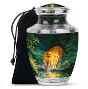 Wildlife Tiger Funeral Urn - Nature River Cremation Urn For Loved Ones