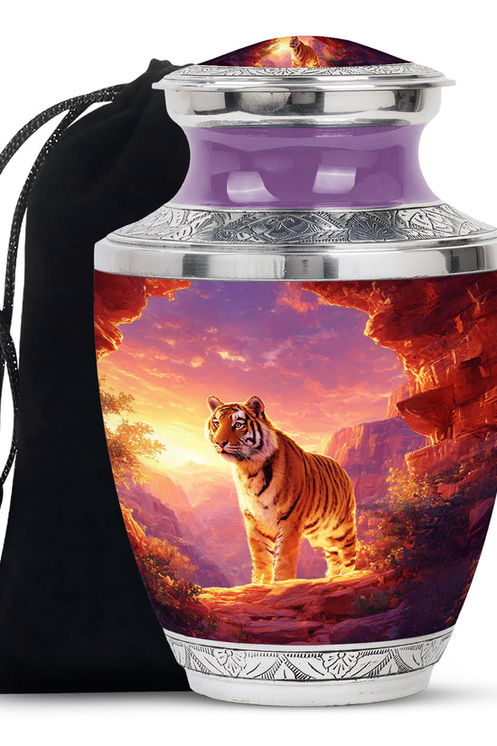 Tiger Tribute Memorial Urn - Sunset Mountain Cremation Urn For Dad