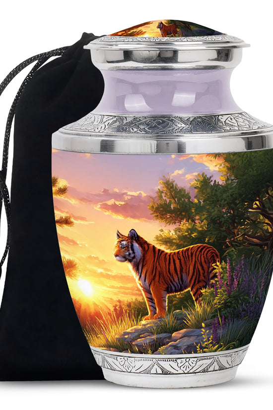 Tiger Funeral Urn - Wildlife Hill Design Memorial Urn For Loved Ones