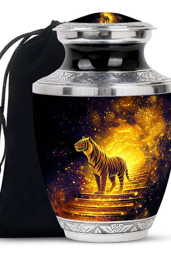 Golden Tiger Memorial Urn - Powerful Cremation Memorial Urn For Dad