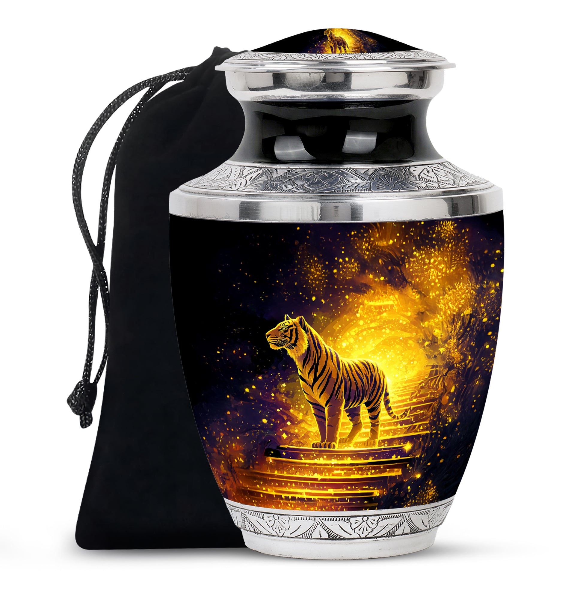 Golden Tiger Memorial Urn - Powerful Cremation Memorial Urn For Dad