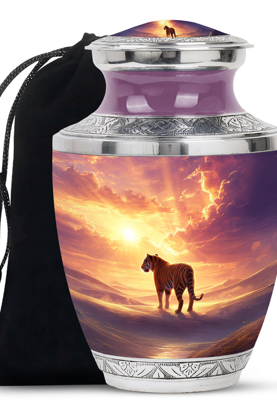 Sunset Tiger Cremation Urn - Majestic Memorial Urn For Male