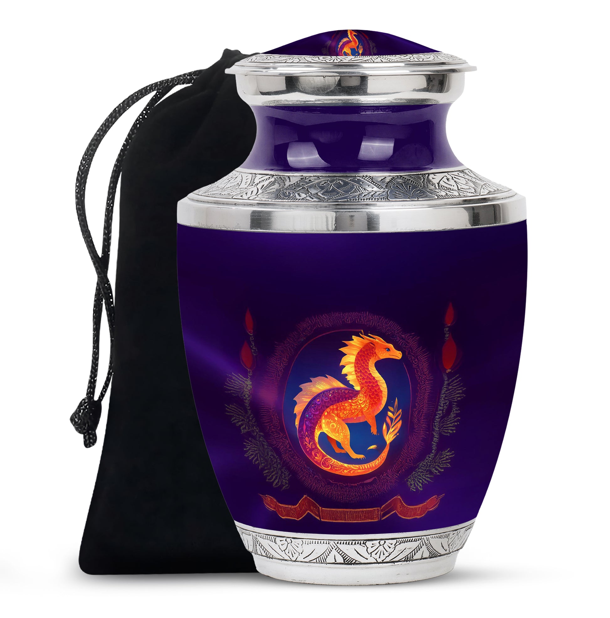 Unique Dragon Cremation Urn - Purple Memorial Urn For Loved Ones