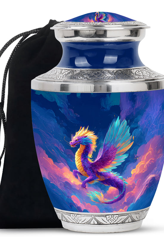 Rainbow Dragon Cremation Urn - Artistic Cremation Urn For Male & Female