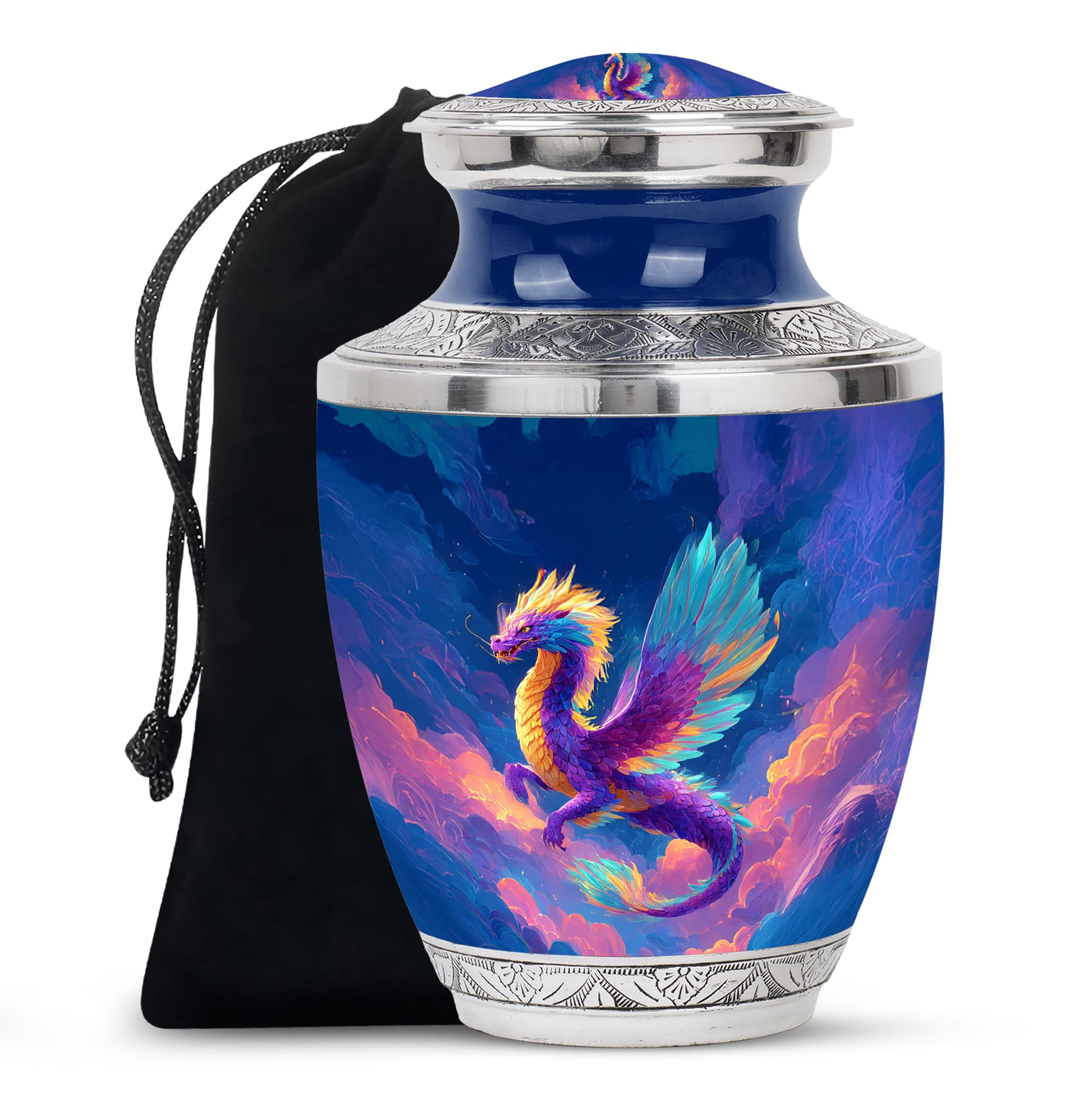 Rainbow Dragon Cremation Urn - Artistic Cremation Urn For Male & Female