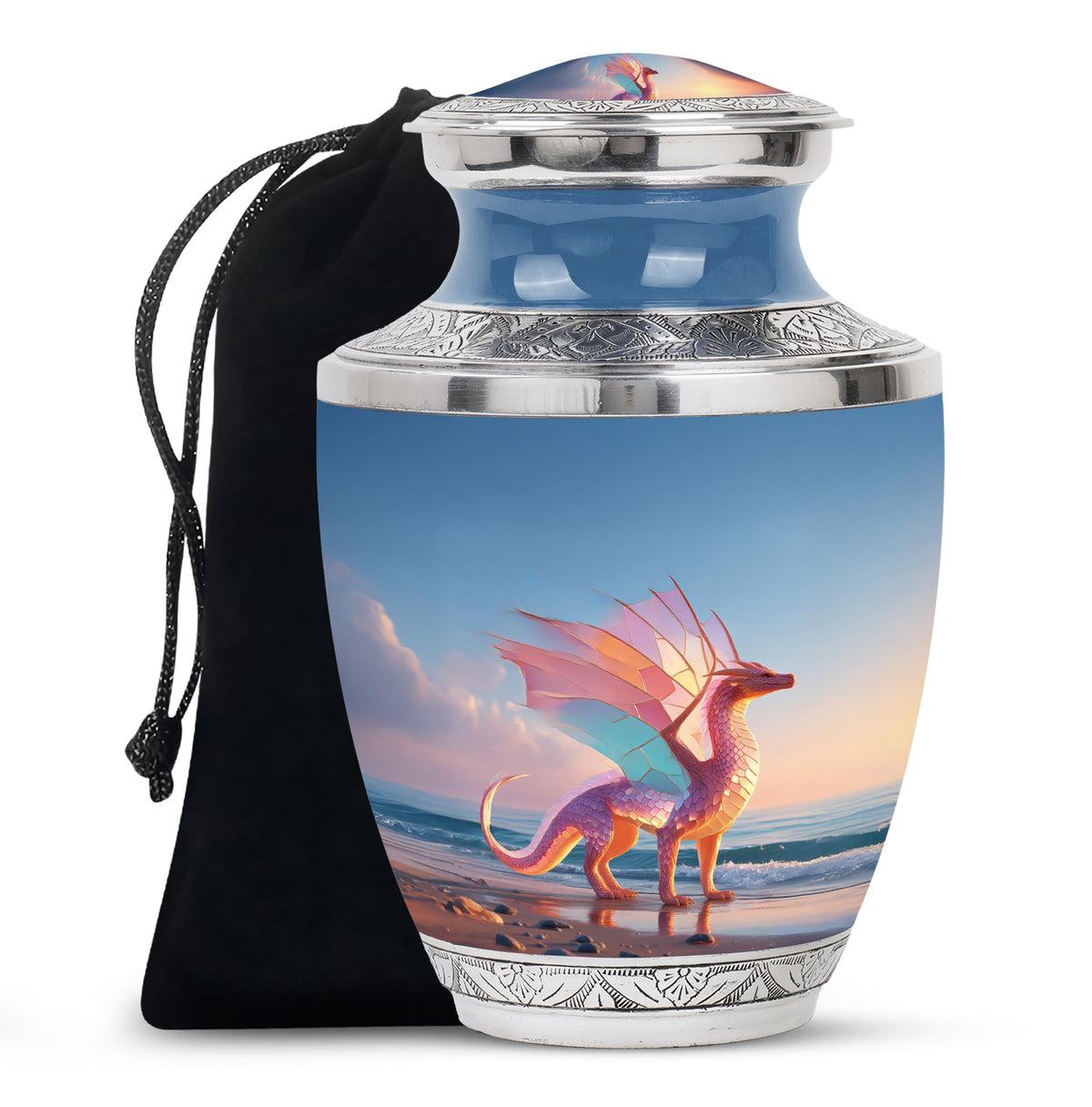 Fantasy Dragon Cremation Urn - Beach Memorial Urn For Human Ashes