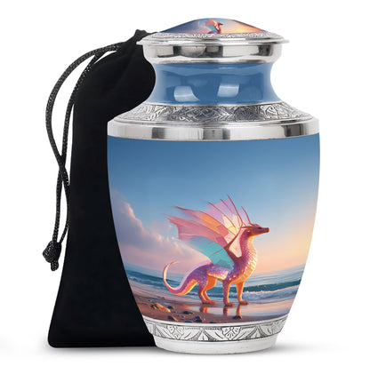 Fantasy Dragon Cremation Urn - Beach Memorial Urn For Human Ashes