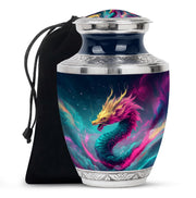Colourful Dragon Memorial Urn - Aluminium Cremation Urn For Adult Ashes