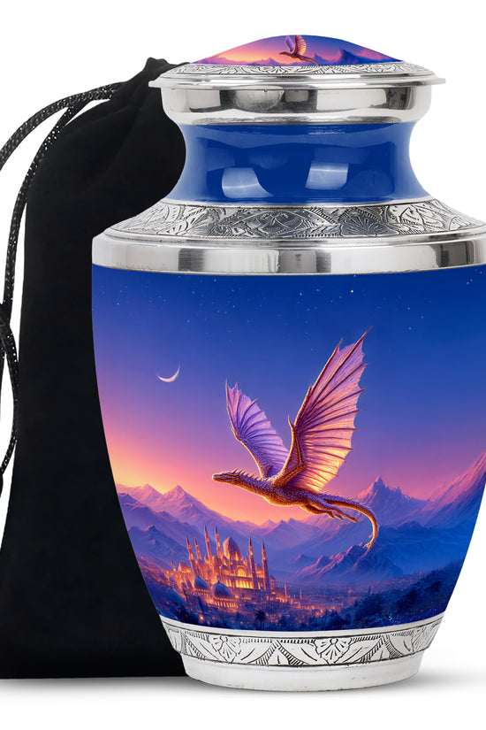 Golden Dragon Cremation Urn - Beautiful Mountain Memorial Urn For Ashes