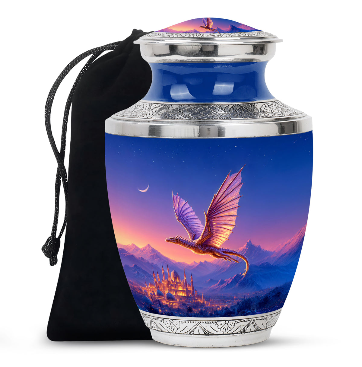 Golden Dragon Cremation Urn - Beautiful Mountain Memorial Urn For Ashes