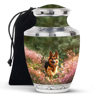 German Shephard Themed Burial Urn - Beautiful Urns For Pet Ashes