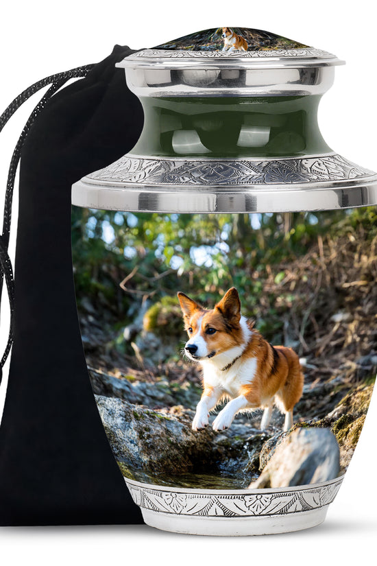 Dog Memorial Urn - Aluminium Cremation Urn For Pet Ashes