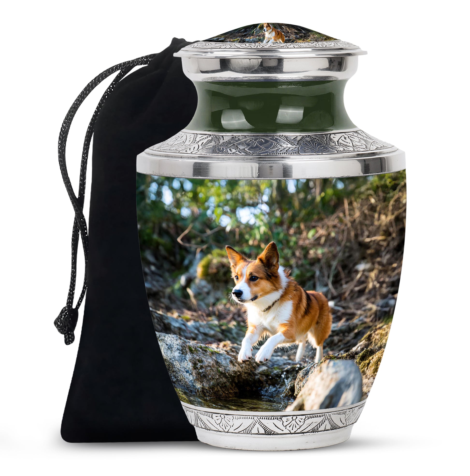 Dog Memorial Urn - Aluminium Cremation Urn For Pet Ashes