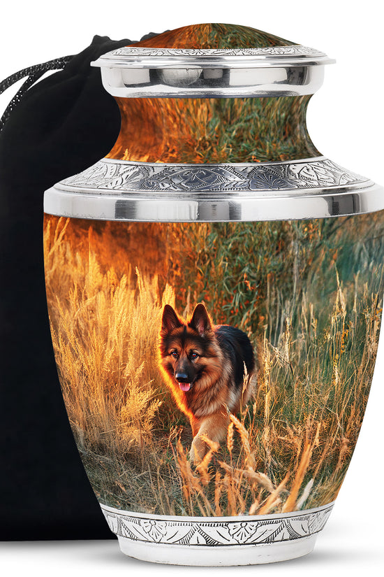 German Shephard Urn For Pet Ashes - Grassfield Pet Memorial Urn