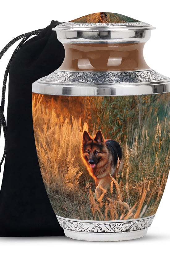 Peaceful Sunset Dog Memorial Urn - German Shepherd Funeral Urn For Ashes