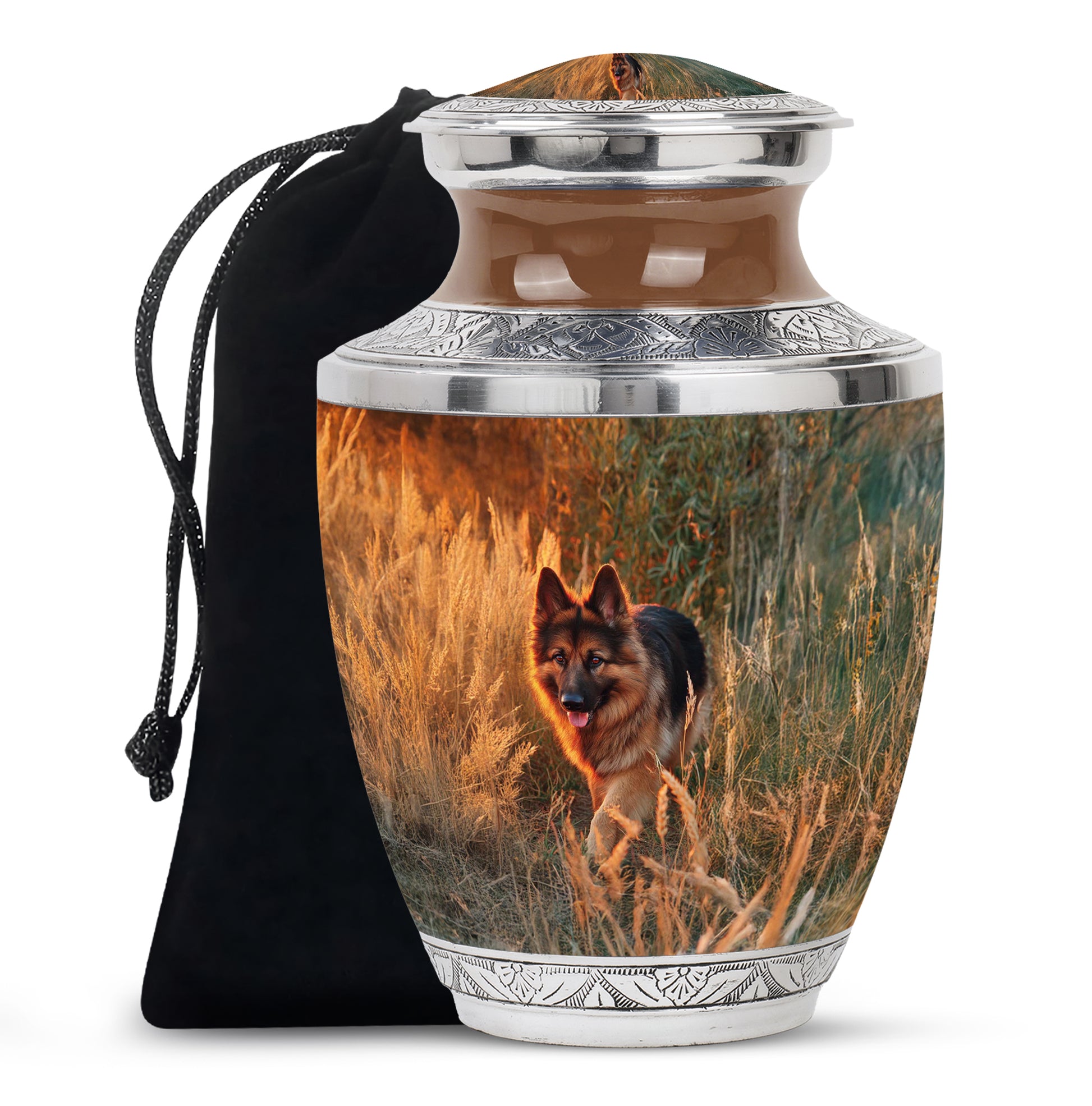 Peaceful Sunset Dog Memorial Urn - German Shepherd Funeral Urn For Ashes