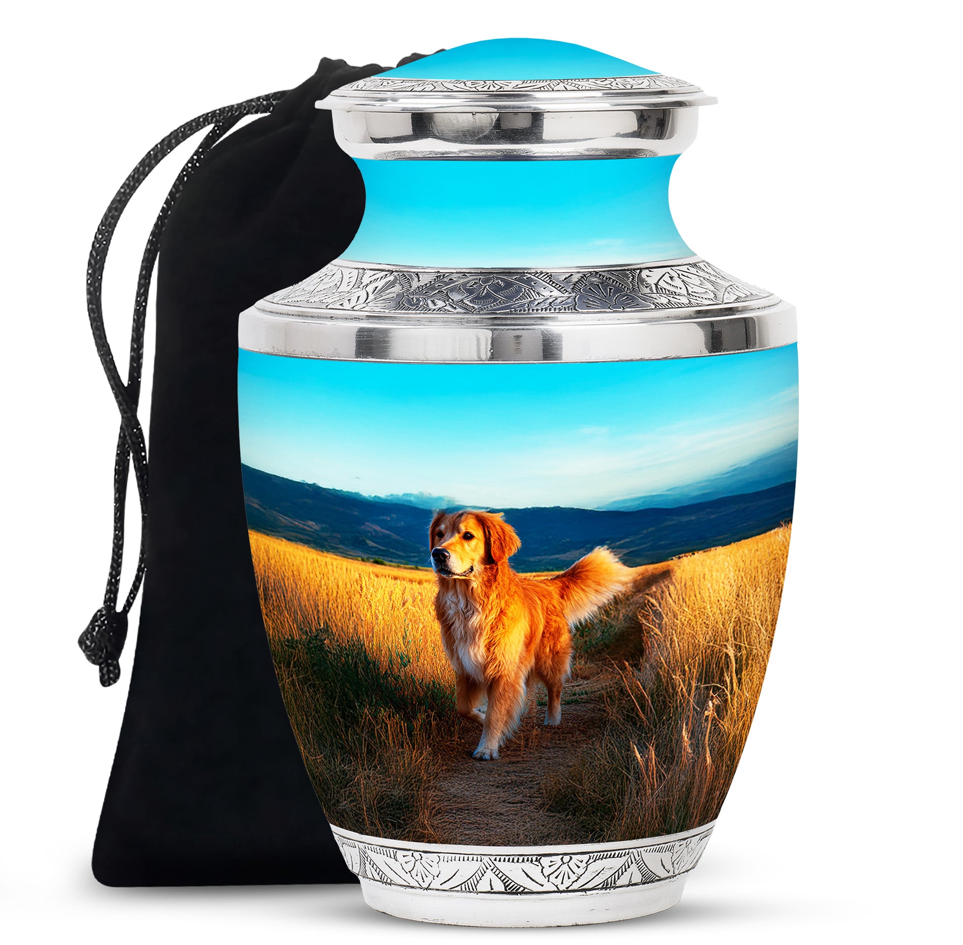 Golden Retriever Cremation Urn For Burial - Goldenfield Funeral Ashes Urn For Pet