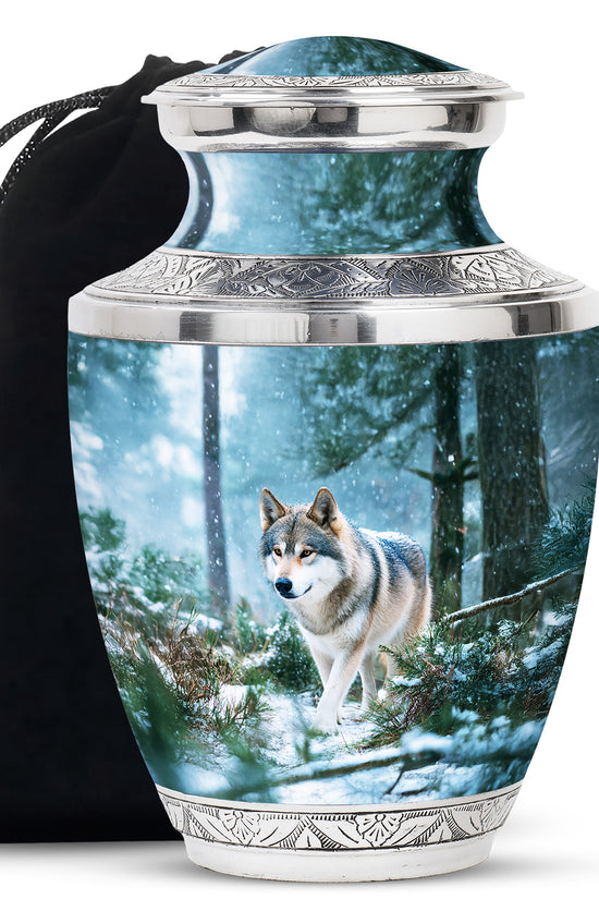 Dog Memorial Urn For Ashes - Husky Themed Cremation Urn For Pet Dog
