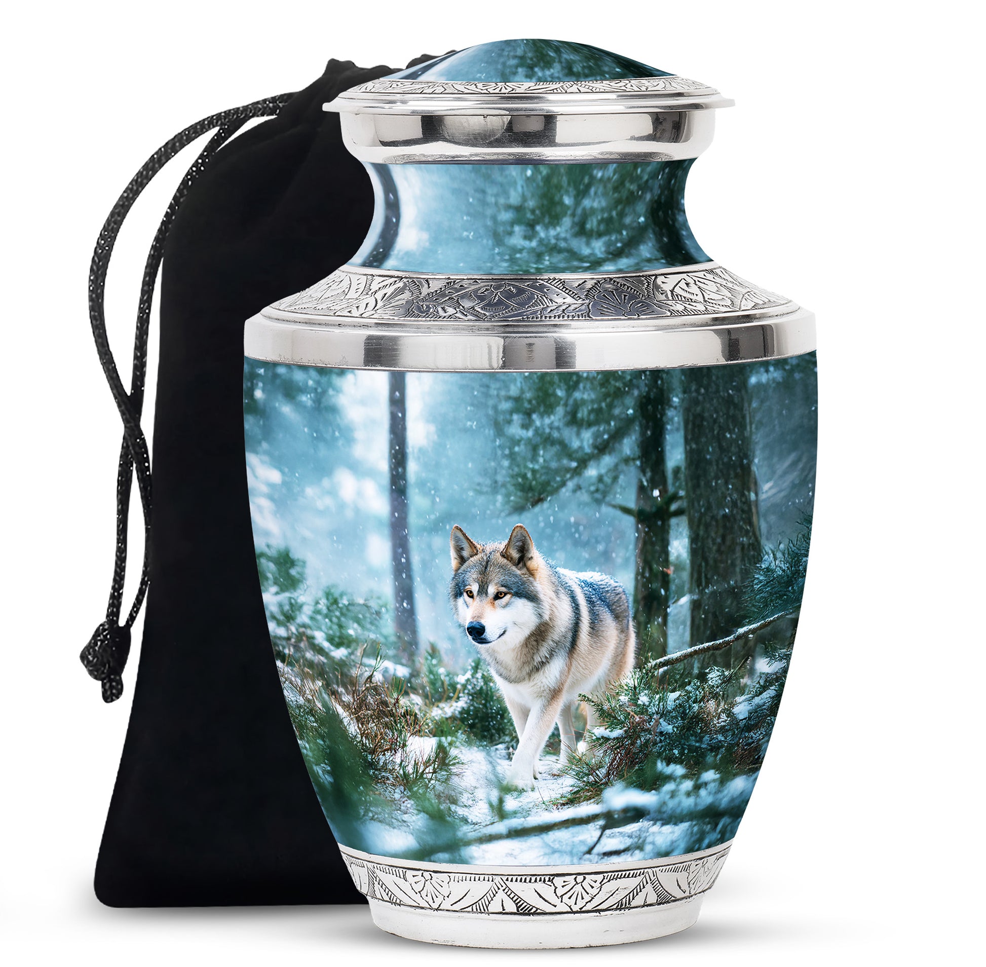 Dog Memorial Urn For Ashes - Husky Themed Cremation Urn For Pet Dog
