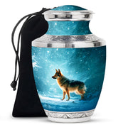 Snowfall Memorial Urn For Dogs - German Shephard Cremation Urn For Sale