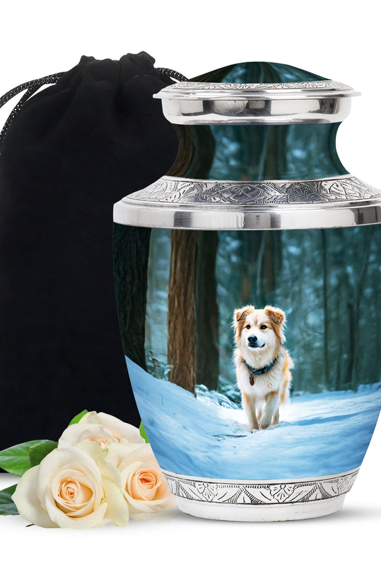 Border Collie Themed Urn - Decorative Funeral Urns For Dog Ashes