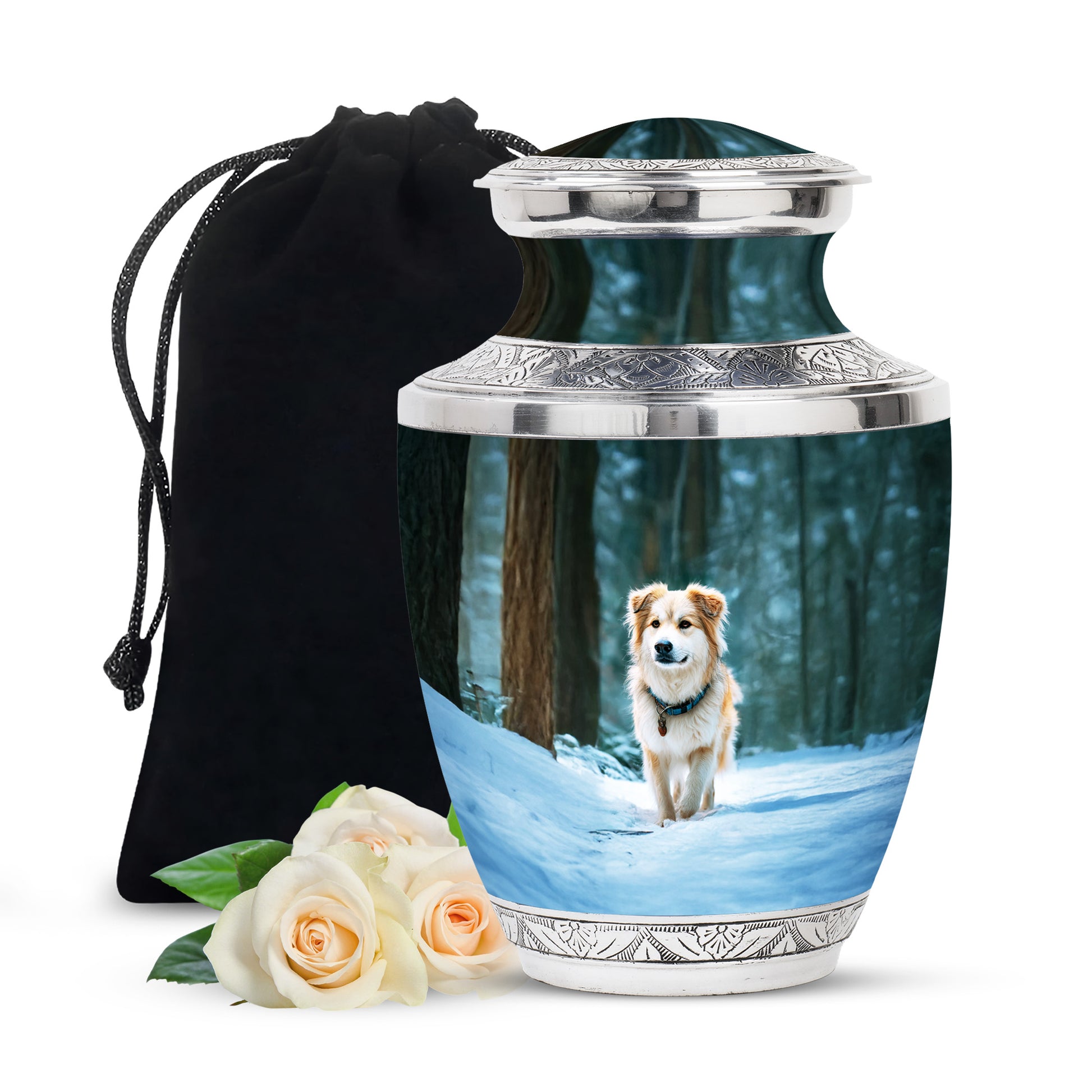 Border Collie Themed Urn - Decorative Funeral Urns For Dog Ashes