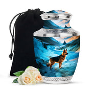 German Shephard In Snow - Burial Urns For Pet Dog Ashes